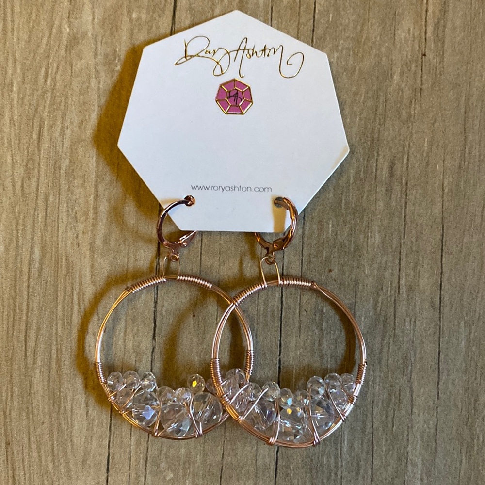 Rory Ashton Cluster Earrings- Small Rose Gold